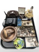 An Agfamatic 50 camera, further Ilford camera, treen bowl, Swedish glass paperweight,