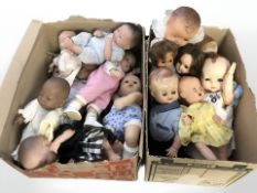 A quantity of vintage dolls.