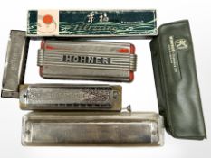 A group of Harmonicas including Hohner and others