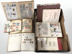 Several vintage stamp albums of contents (one box)