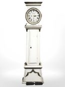 A continental painted and gilt drum head long-case clock,