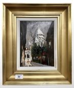 Danish School : Study of a church, oil on board, 17 cm x 23 cm.