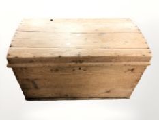 A 19th century pine domed top trunk, 78 cm wide.