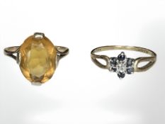 Two 9ct yellow gold dress rings, both size O/P. CONDITION REPORT: Gross weight: 4.5g.