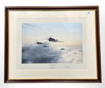 After Robert Taylor : Flight of Eagles, colour print, indistinctly signed in pencil, 54 cm x 40 cm.