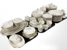 Approximately ninety four pieces of Kongens Lyngby floral decorated tea and dinner porcelain.