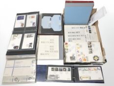 A collection of Royal Mail first day covers, several albums and contents.