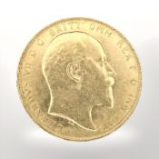An Edward VII 1909 gold full sovereign