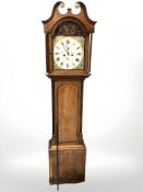 A 19th century inlaid mahogany longcase clock, painted dial signed George Low, Arbroath,