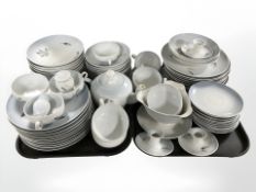 Approximately seventy seven pieces of Bing & Grondahl tea and dinner china, dwarf candlesticks, etc.