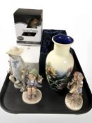 An Old Tupton Ware porcelain vase, two Goebel figures,