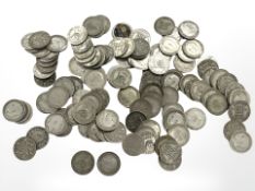 A quantity of silver six pence pieces, all pre-1946, mixture of .925 and .500.