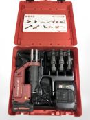 A Rothenberger Romax compact TT press machine, cased with accessories.