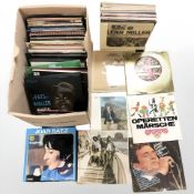 A quantity of vinyl LP records and singles including The Byrds, classical, jazz, etc.