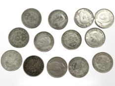 Thirteen George VI .500 silver two Shillings CONDITION REPORT: 146.1g.