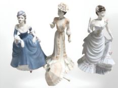 Three Coalport figures comprising 'Femme Fatales Lillie Langtry' No.