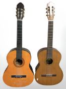 An Ariana classical acoustic guitar and a Star Sound guitar