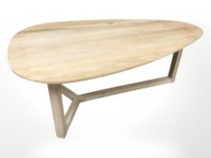 A Danish pine shaped top coffee table,