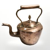 A Victorian copper kettle, height 28 cm.