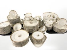 Approximately one hundred and twenty seven pieces of Royal Copenhagen gilt rimmed tea and dinner