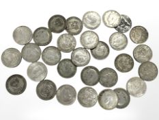 Thirty 0.500 silver one shillings, all 1920-1946. CONDITION REPORT: 167.