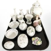 A group of Wedgwood porcelain vases, urns, bowls, boxes and covers,