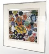 Continental School : Still life of flowers, mixed media, 26 cm x 26 cm.