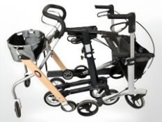 Three mobility walking aids