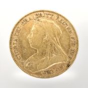 A Queen Victoria 1893 gold half sovereign