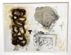 Danish School : Abstract watercolour, 110 cm x 86 cm.