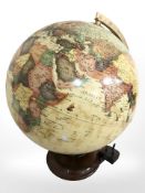 A plug in terrestrial globe, height 40 cm.