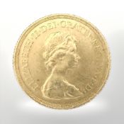 A Queen Elizabeth II 1974 gold full sovereign