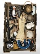 A group of Scandinavian pottery items including figurines, bowls, money box, etc.