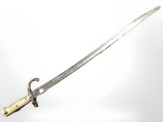 A French Model 1866 Chassepot bayonet, blade 57 cm.