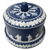 A Jasperware cheese dish and cover, height 20 cm.