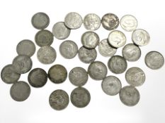 Thirty 0.500 silver one shillings, all 1920-1946. CONDITION REPORT: 168.1g.