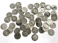 Fifty United States of America 0.900 silver quarter dollars CONDITION REPORT: 305.2g.