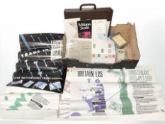 A group of posters, sheets of stamps, ephemera, etc.
