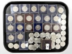 A 1951 Festival of Britain five shilling coin, together with a quantity of commemorative Crowns,