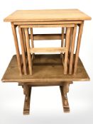 An oak refectory coffee table,