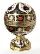 A Royal Crown Derby Millennium Globe Clock, from a limited edition of 1000, boxed, height 18 cm.