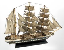 A model of the ship 'Belem', length 80 cm.