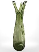 A 20th century Murano green glass vase, height 55 cm.