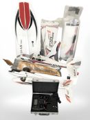 A group of model aircraft/glider model parts,