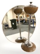 A chrome smoker's stand,