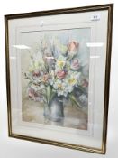 Penny Ward : Still life of flowers, watercolour,