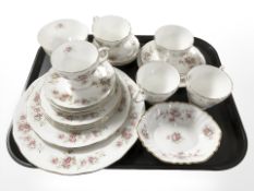 Twenty pieces of Duchess June Bouquet tea china