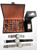 A group of Gent's stainless steel wristwatches, including Skagen, Sekonda, Tissot and Pal Zilerri,