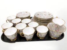 Approximately thirty seven pieces of Royal Stafford floral decorated tea china together with a