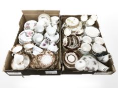 Several part tea sets including Royal Albert, Burlsem Crownford,